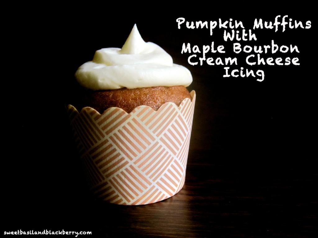 Pumpkin Muffins With Maple Bourbon Cream Cheese Icing Sweet Basil And Blackberry