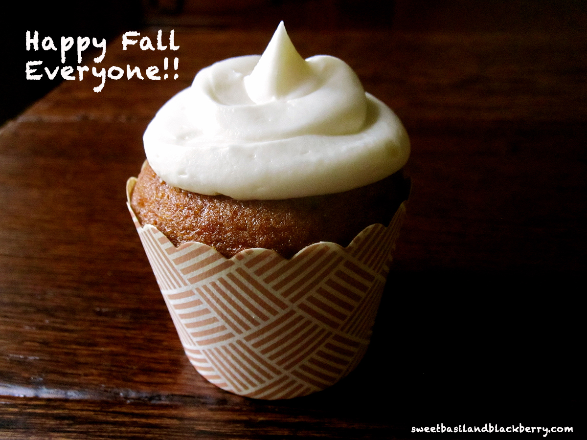 Pumpkin Muffins With Maple Bourbon Cream Cheese Icing Sweet Basil And Blackberry